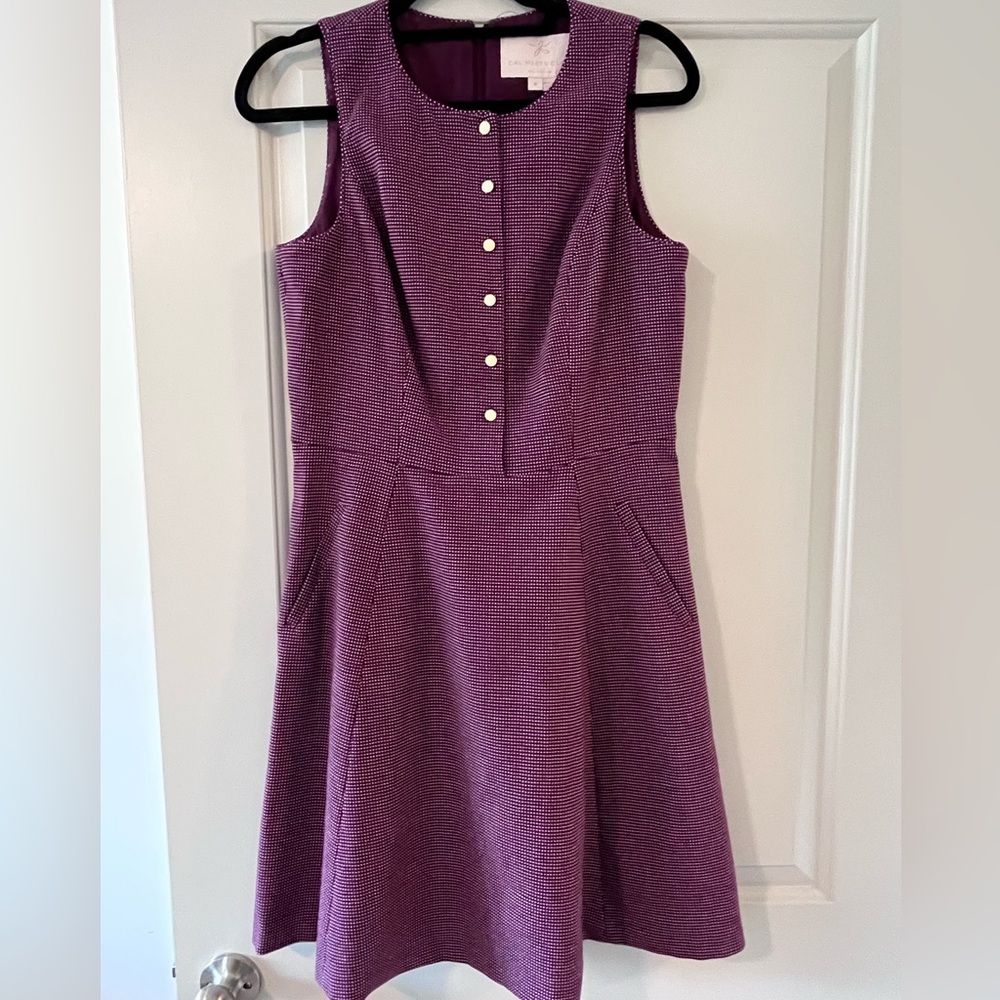 Gal Meets Glam Purple Midi Dress with Button Accents